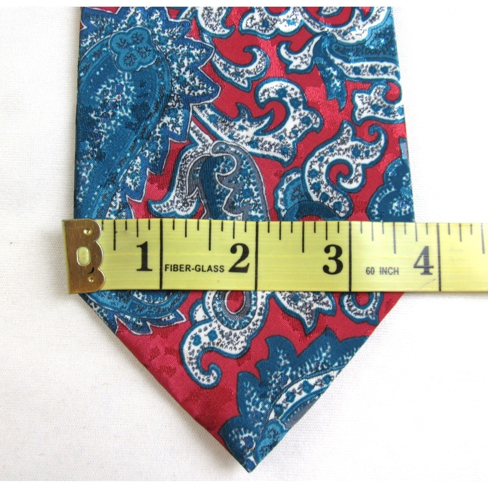 Christian Dior Monsieur Tie Burgundy & Teal Paisley and Vine Pattern USA - Picture 5 of 6